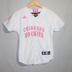 Adidas Sz 10-12 M Colorado Rockies Girl MLB Jersey